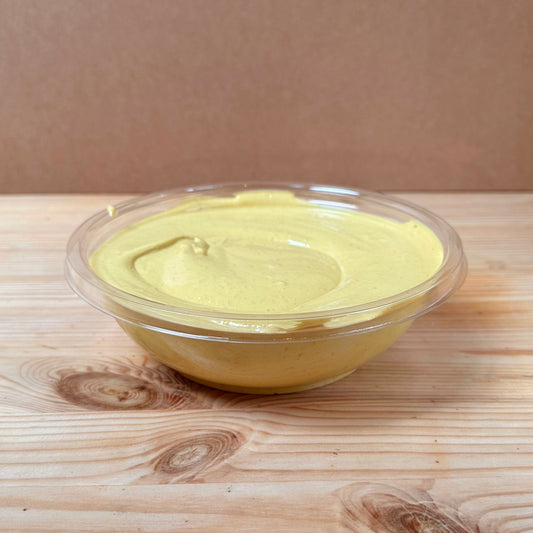 A sesame seeds-based dip mixed with Iraqi mango chutney.